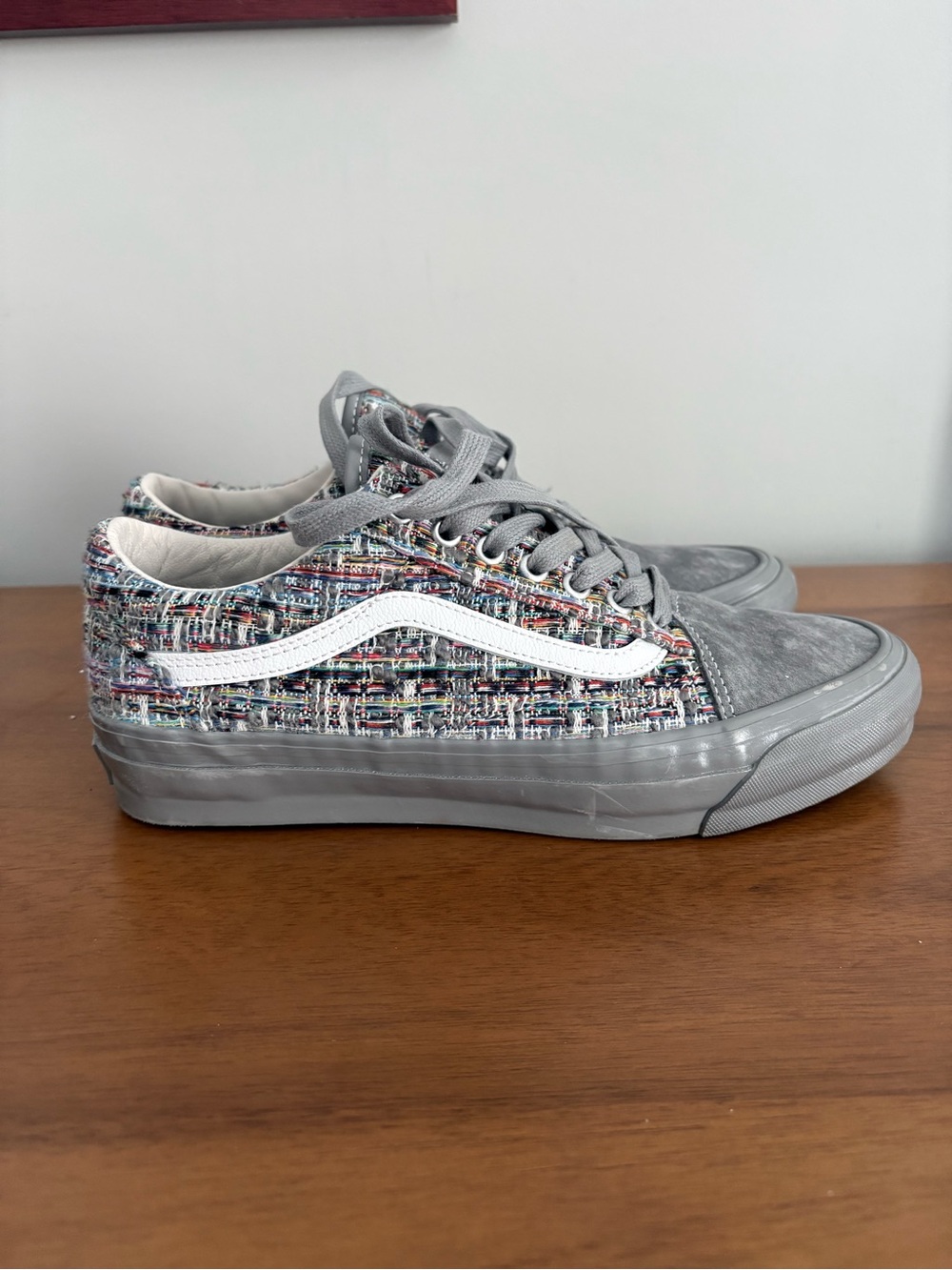 Vans Multicolor Tweed Old Skool Sneakers with Gray Accents